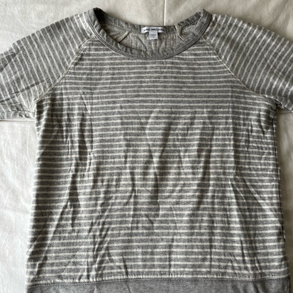 James Perse size 1 grey stripped sweatshirt - Picture 1 of 4